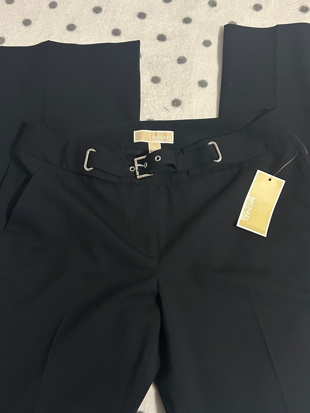 MICHAEL Michael Kors Black Wide-Leg Pants with Belt